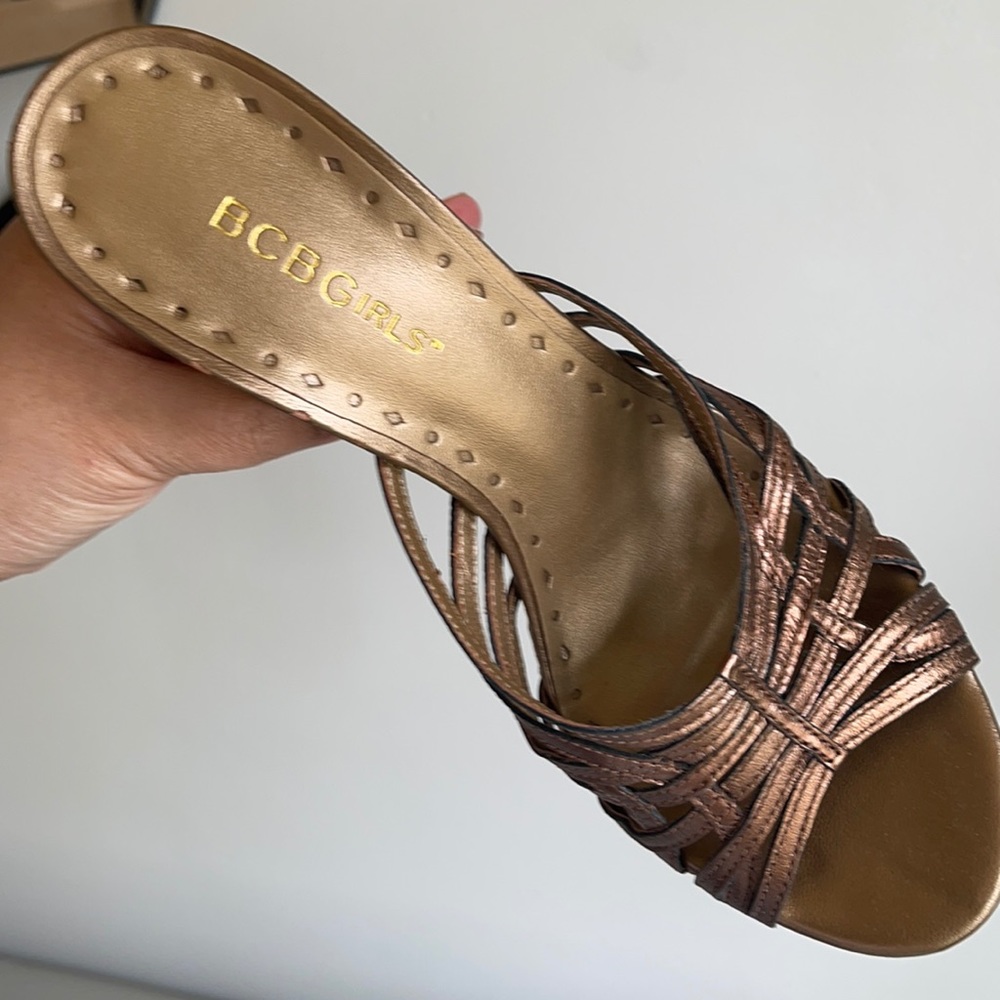 BCBG metallic platform sandals